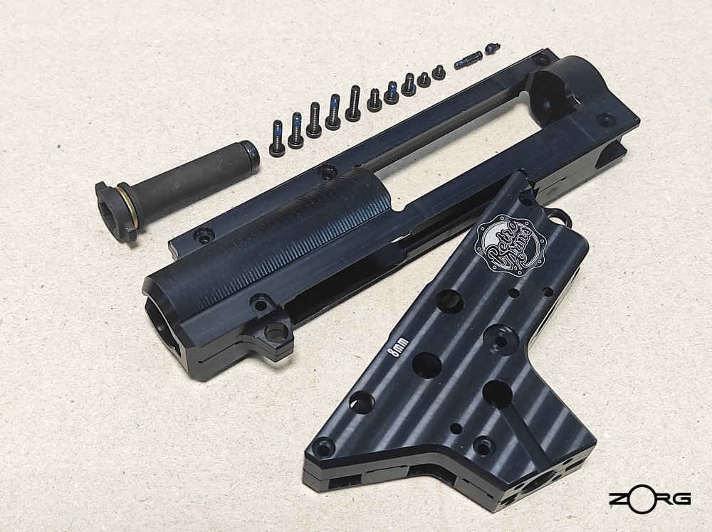 RETRO ARMS CNC Split Gearbox V2 レトロアームズ CNC Split Gearbox V2 with int. Hop Up Chamber ULTRA (8mm