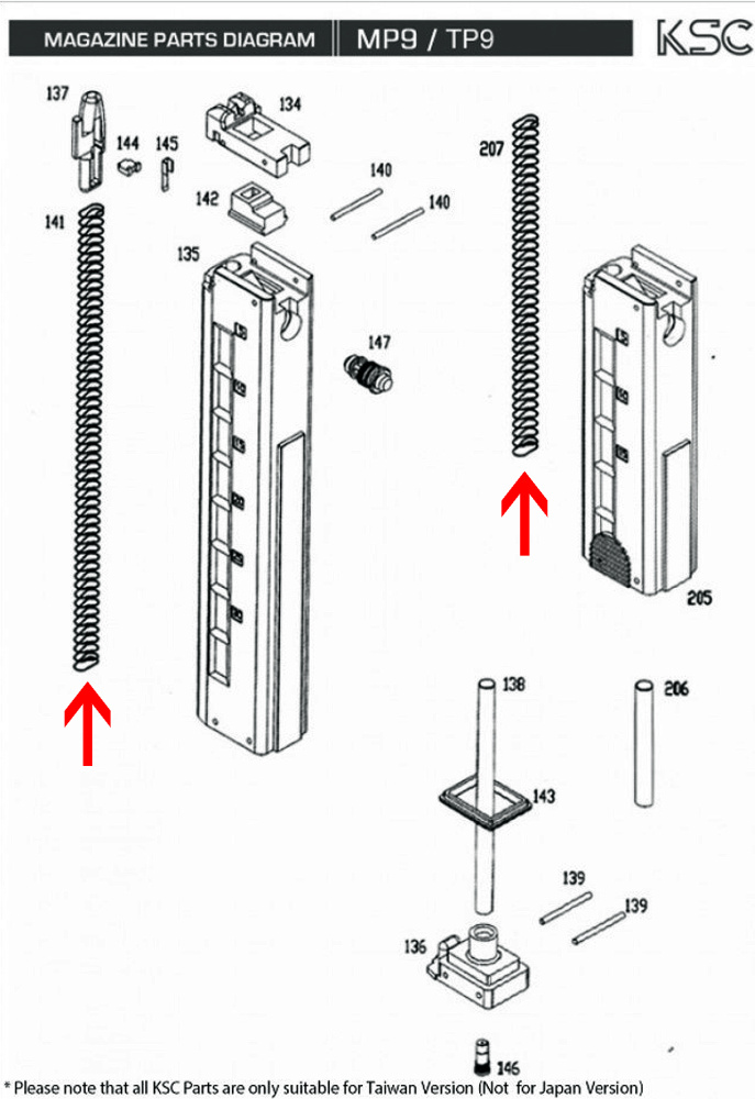 KSC MP9 SPRING NO141