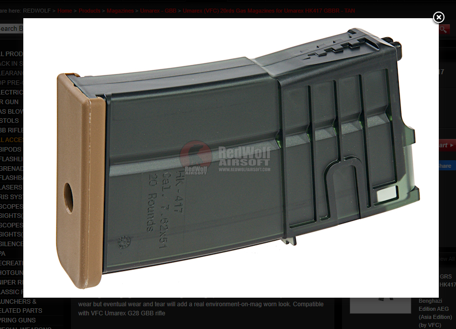 umarex 20RDS HK417 GBBR
